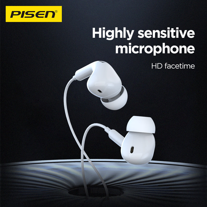 PISEN In-Ear Wired Earphones – Stereo Earbuds with Mic (AP03)