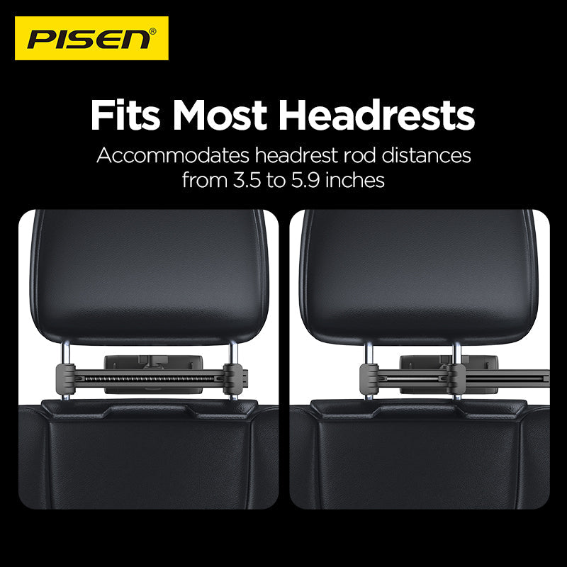 PISEN Rear-Seat Tablet & Phone Car Holder – Metal Headrest Mount (TP-CZ05)