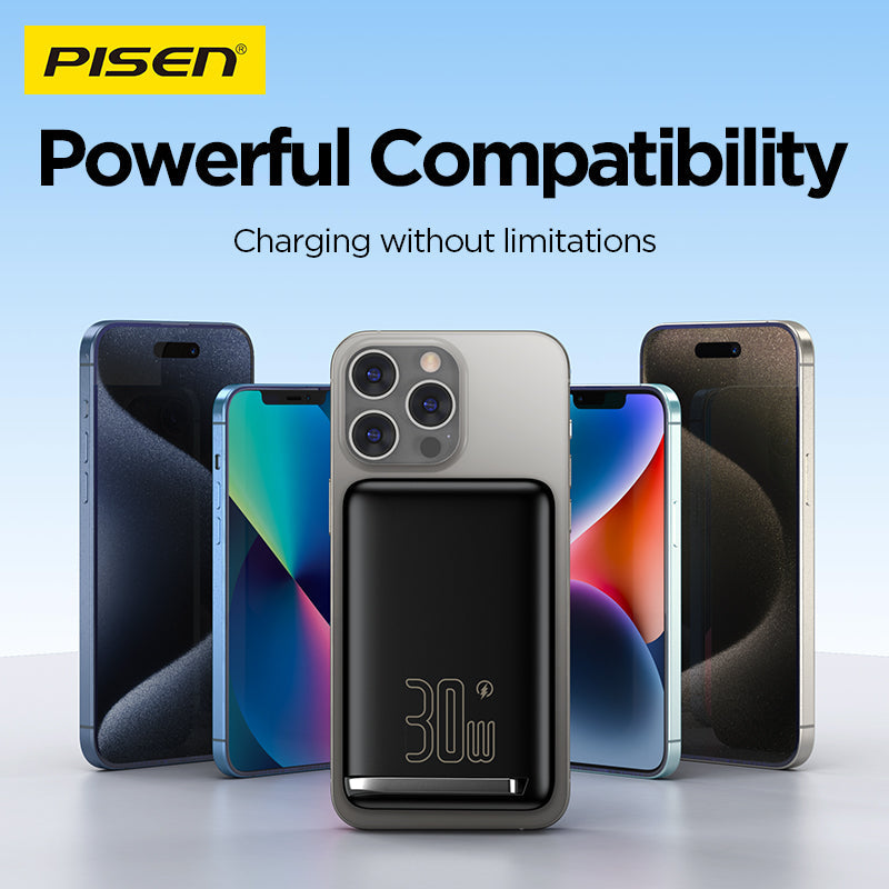 PISEN MagiPi 10000mAh Magnetic Wireless Power Bank – 30W MagSafe Portable Charger (TP-D101)