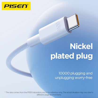 PISEN PRO USB-C to USB-C Braided Cable – 60W Fast-Charging & Sync Cable (CC11)