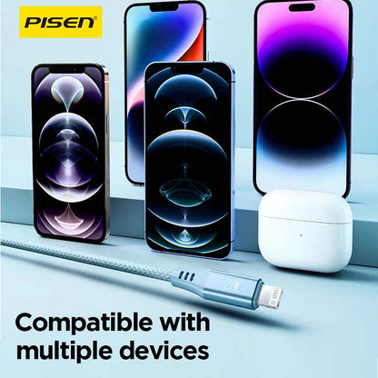 PISEN MagiPi Magloop USB-C to Lightning Cable 1m – 27W PD Fast-Charging iPhone Cable (CL-FC12-1000)