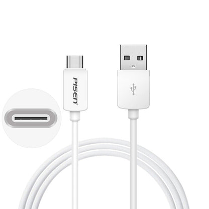 PISEN Mr White USB-A to USB-C Cable 1m – Charging & Sync Cable, White (TC25-1000)