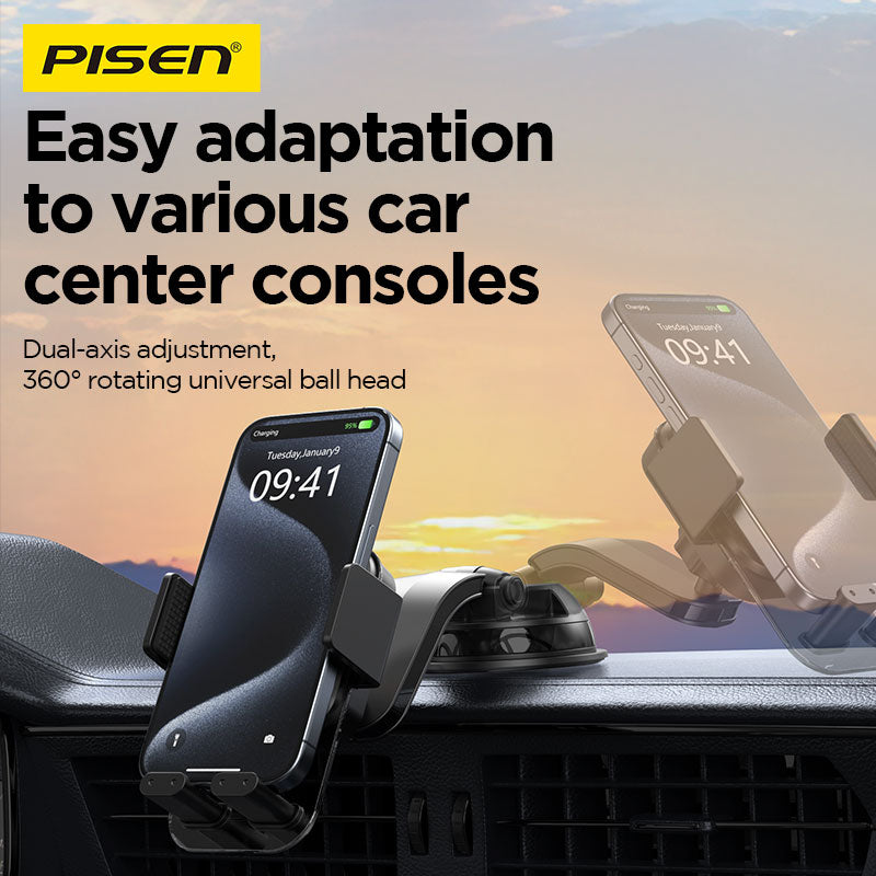 PISEN Dashboard Car Phone Holder – Suction Cup Mount for Windshield & Dash (TP-ZJ04)