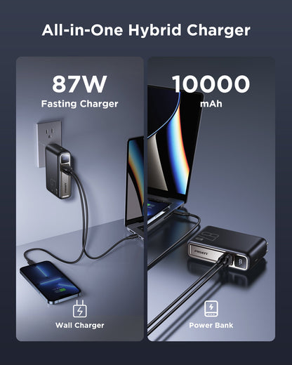 PISEN PRO 87W GaN Power Bank 10000mAh Kit – Fast Charger with Wall Adapter (TS-D319)