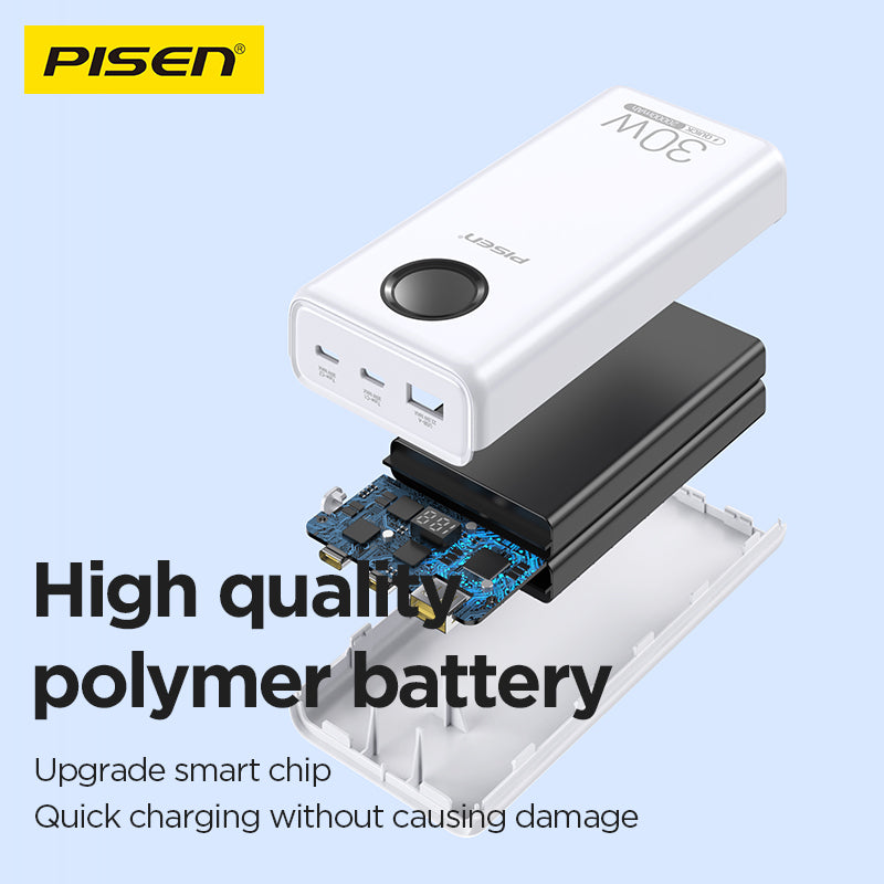 PISEN Power Cube 30W Power Bank 20000mAh – Fast-Charging Portable Charger (TS-D337)