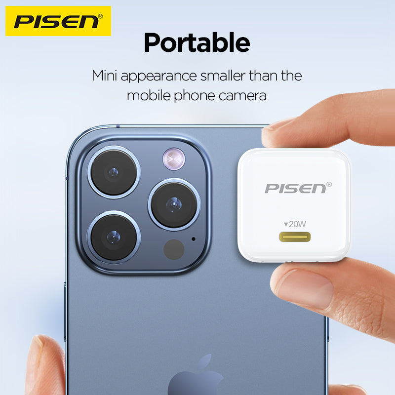 PISEN QUICK 20W PD Pudding Charger – Single-Port USB-C Fast Wall Charger (TP-C36)