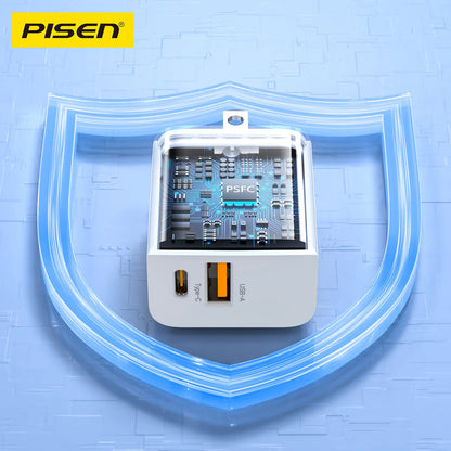 PISEN QUICK 30W Fast Charger – USB-C Wall Charger, US Plug (TS-C171)