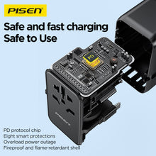 PISEN Global Travel 100W 5-Port GaN Fast Charger – Multi-Port USB-C Travel Adapter (TP-C95)