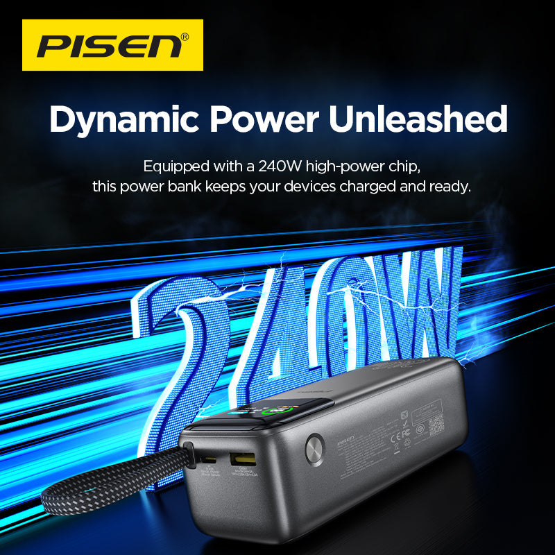 PISEN Bolt 240W 27000mAh Power Bank – Ultra-Fast USB-C Laptop Portable Charger (TP-D106)