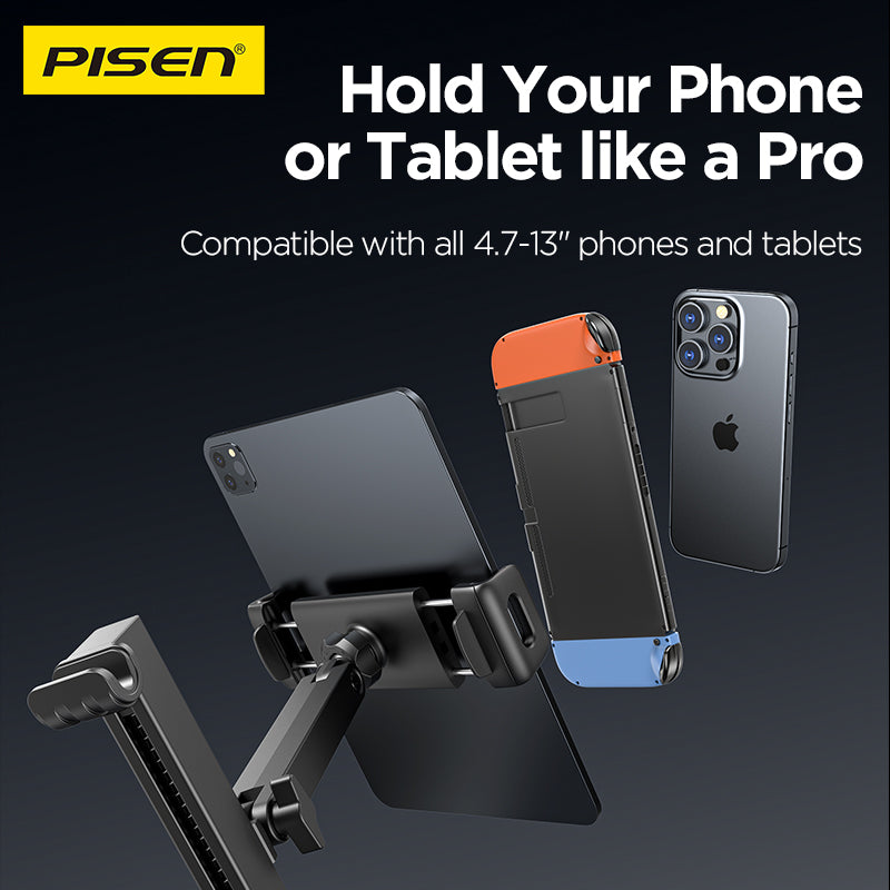 PISEN Rear-Seat Tablet & Phone Car Holder – Metal Headrest Mount (TP-CZ05)