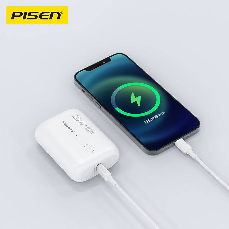 PISEN Power Tiny 20W Mini Power Bank 10000mAh – Compact Fast Portable Charger (TS-D304)