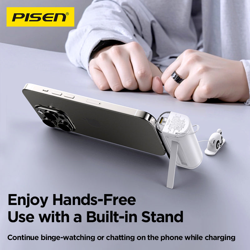 PISEN 2-in-1 Power Bank 5000mAh 22.5W – Built-In Connector Mini Portable Charger (TP-D139)