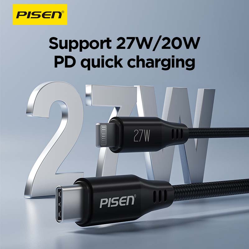 PISEN MagiPi Magloop USB-C to Lightning Cable 1m – 27W PD Fast-Charging iPhone Cable (CL-FC12-1000)