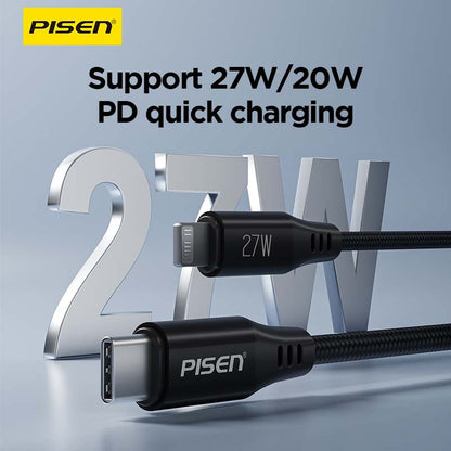 PISEN MagiPi Magloop USB-C to Lightning Cable 1m – 27W PD Fast-Charging iPhone Cable (CL-FC12-1000)