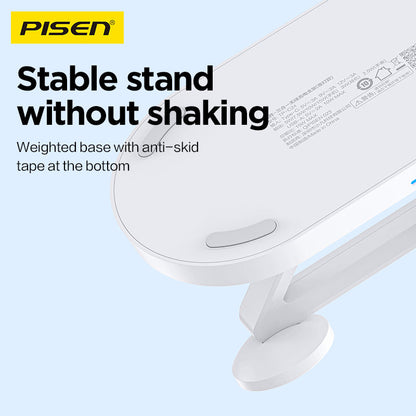 PISEN 3-in-1 Wireless Charging Stand with Night Light – MagSafe Dock for Phone, Watch & Earbuds (TP-C24)