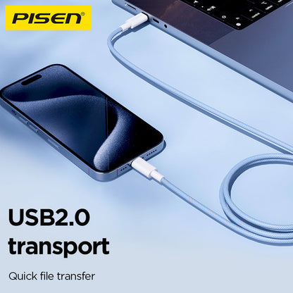 PISEN PRO USB-C to USB-C Braided Cable – 60W Fast-Charging & Sync Cable (CC11)