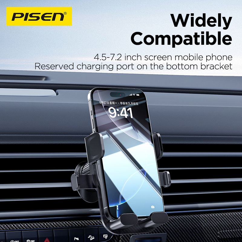 PISEN Anti-Shake Gravity Car Phone Holder – Auto-Grip Vent Mount (TP-ZJ02)
