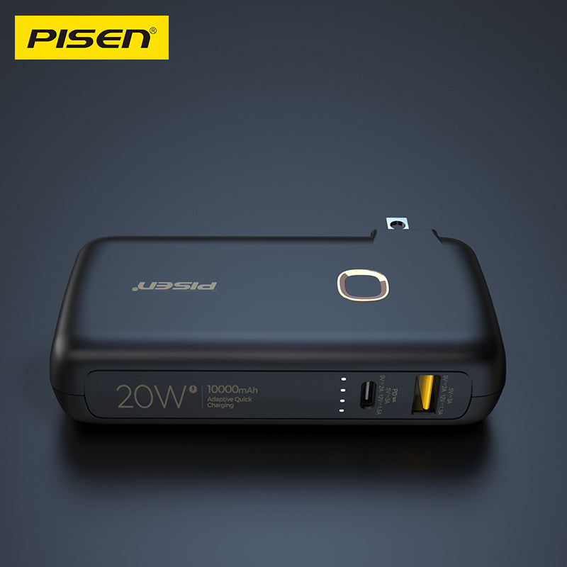 PISEN High Power Box 20W Power Bank 10000mAh – Fast-Charging Portable Charger (TS-D308)
