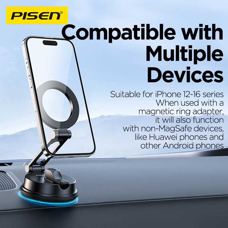 PISEN Magnetic Car Phone Holder – MagSafe Vent Mount for Dashboard (TP-ZJ06)
