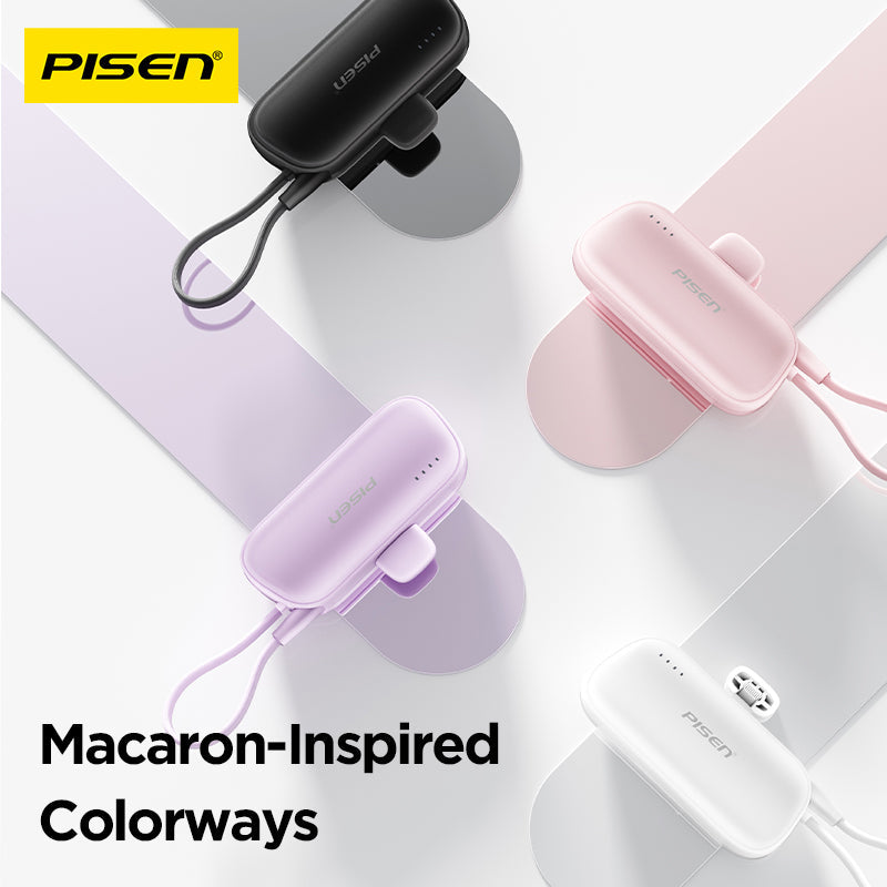 PISEN Tiny 15W Mini Power Bank 5000mAh – Compact Pocket Portable Charger (TP-D180)