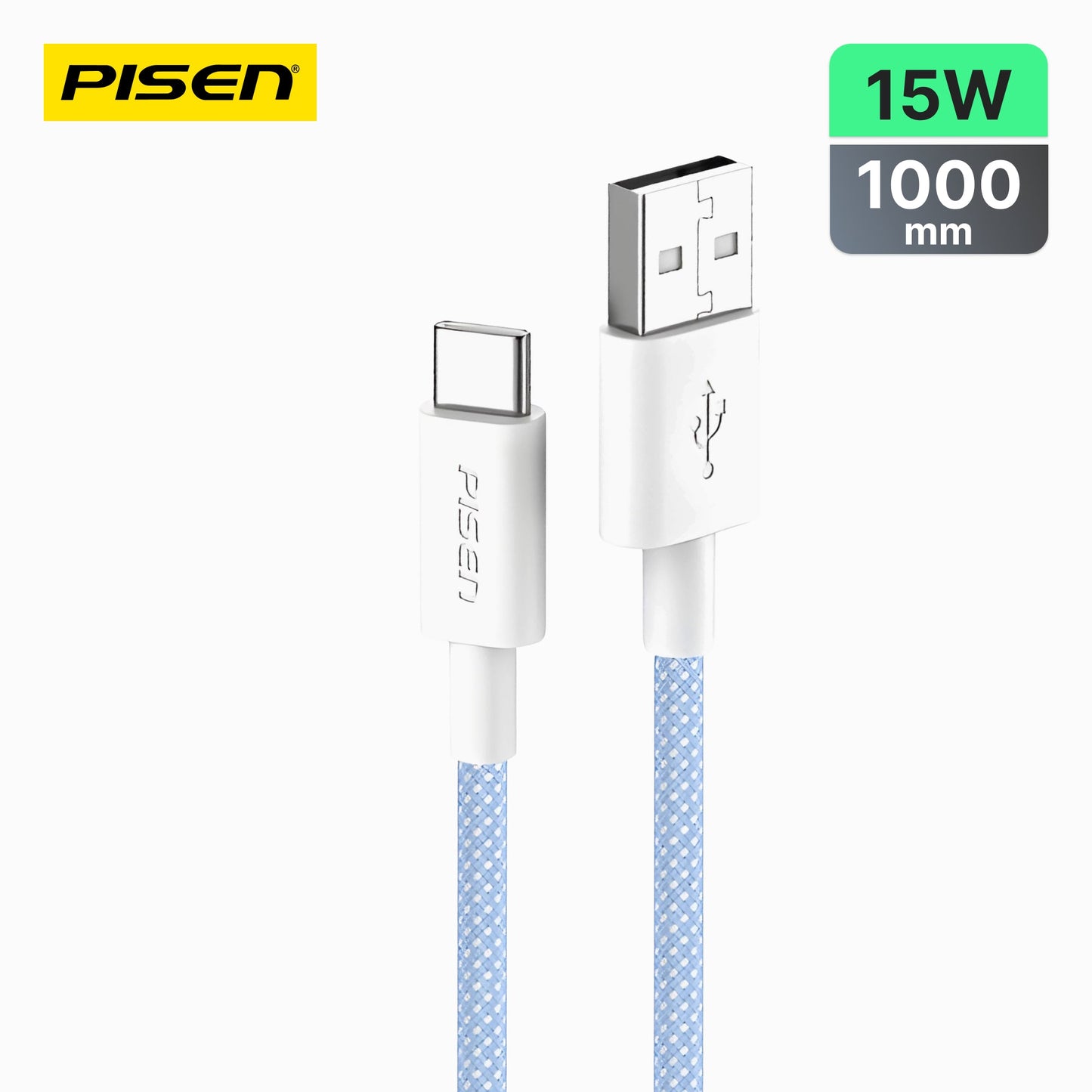 PISEN Vivid Series USB-C Braided Cable 1m – Durable Charging & Sync Cable (AC03-1000)