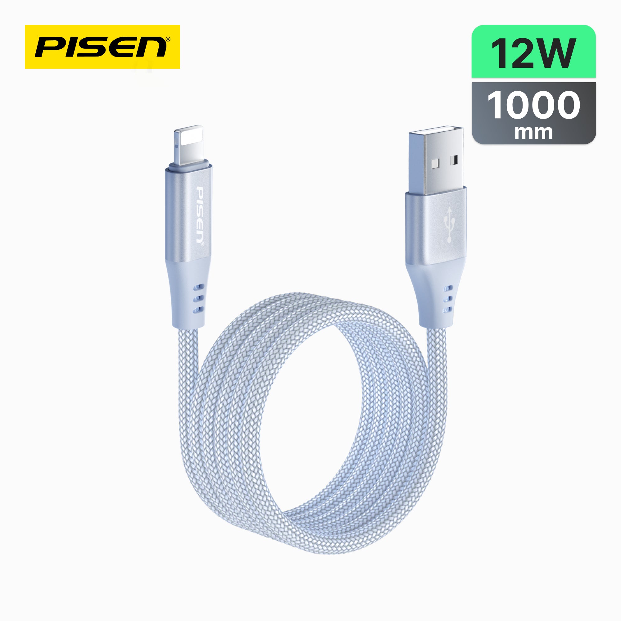 PISEN MagiPi Magloop USB-A to Lightning Cable – 12W Fast-Charging iPhone Cable (AL-FC20-1000)