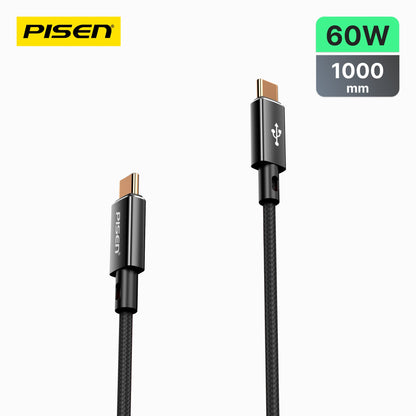PISEN QUICK Platinum USB-C to USB-C Cable 1m – PD Fast-Charging & Sync Cable (CC-PD12-1000)