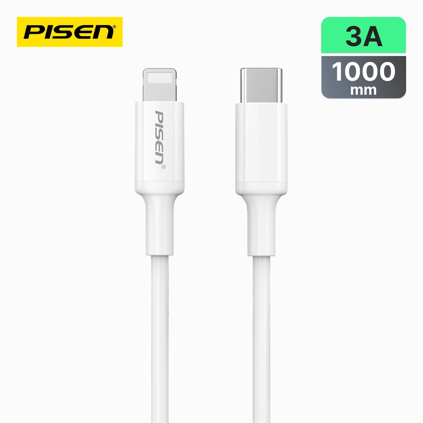 PISEN Mr White USB-C to Lightning Cable – Short PD Fast-Charging iPhone Cable, White (CL-PD)