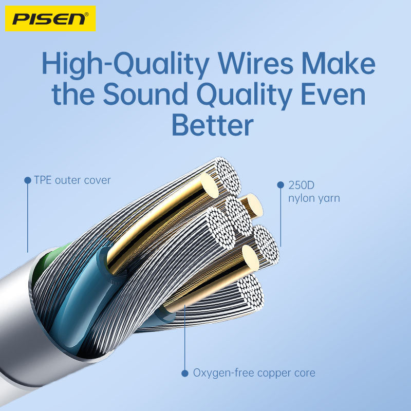 PISEN Type-C Semi-In-Ear Wired Earphones – Stereo USB-C Earbuds with Mic (TP-CP03)