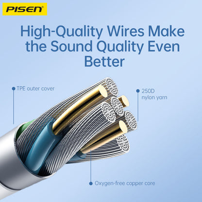 PISEN Type-C Semi-In-Ear Wired Earphones – Stereo USB-C Earbuds with Mic (TP-CP03)