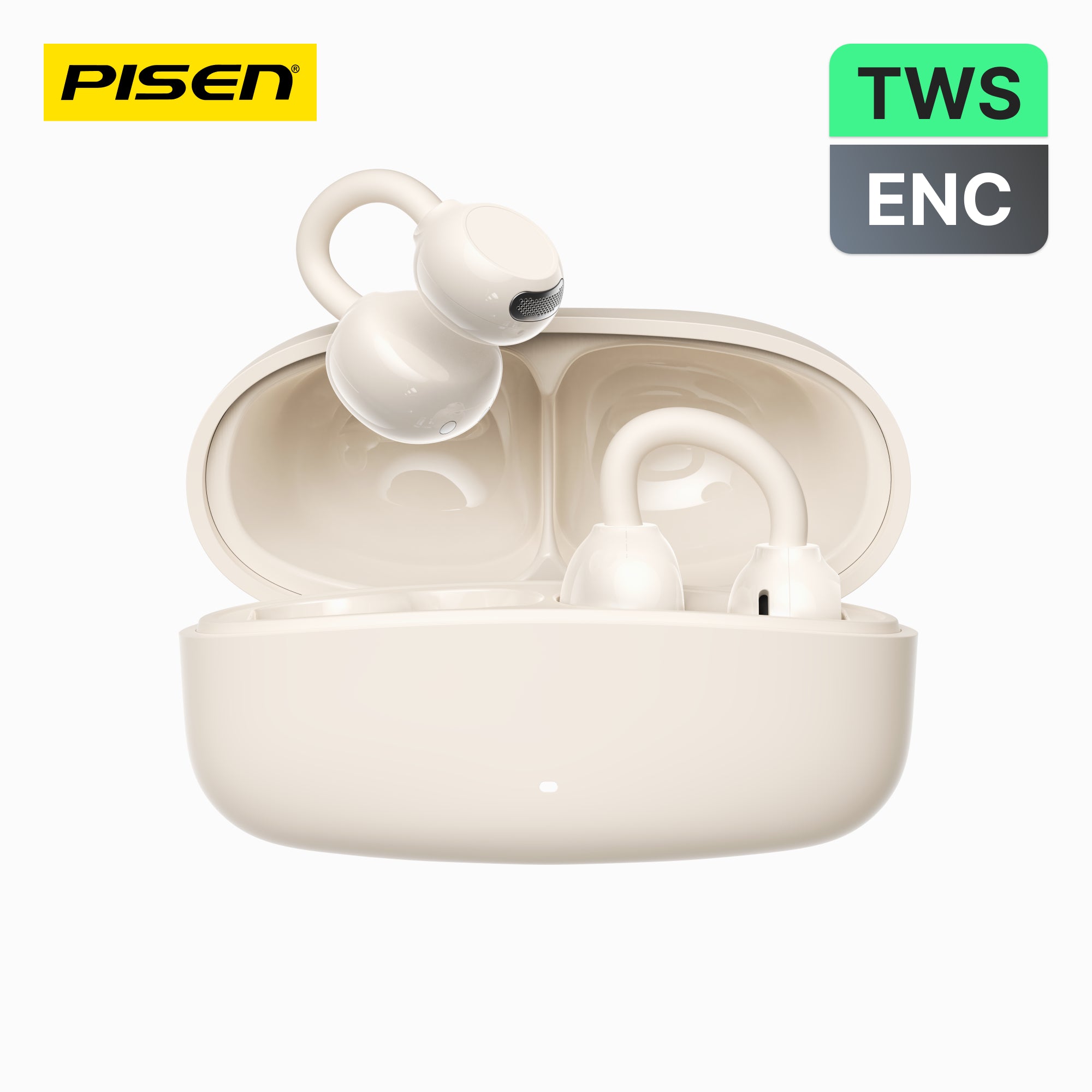 PISEN CloudFeather Open-Ear Clip-On Earbuds – Wireless Bluetooth Air-Conduction Headphones (EHB-TW2)