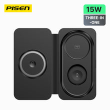PISEN 3-in-1 Travel Magnetic Wireless Charger – Foldable MagSafe Charger for Phone, Watch & Earbuds (F6)