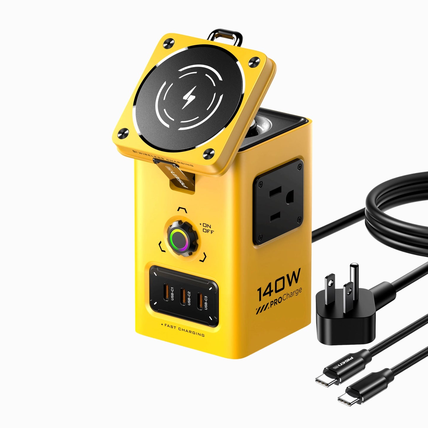 PISEN 140W GaN MagStation 8-in-1 Charging Hub – Magnetic Wireless Desktop Power Socket (KF27)