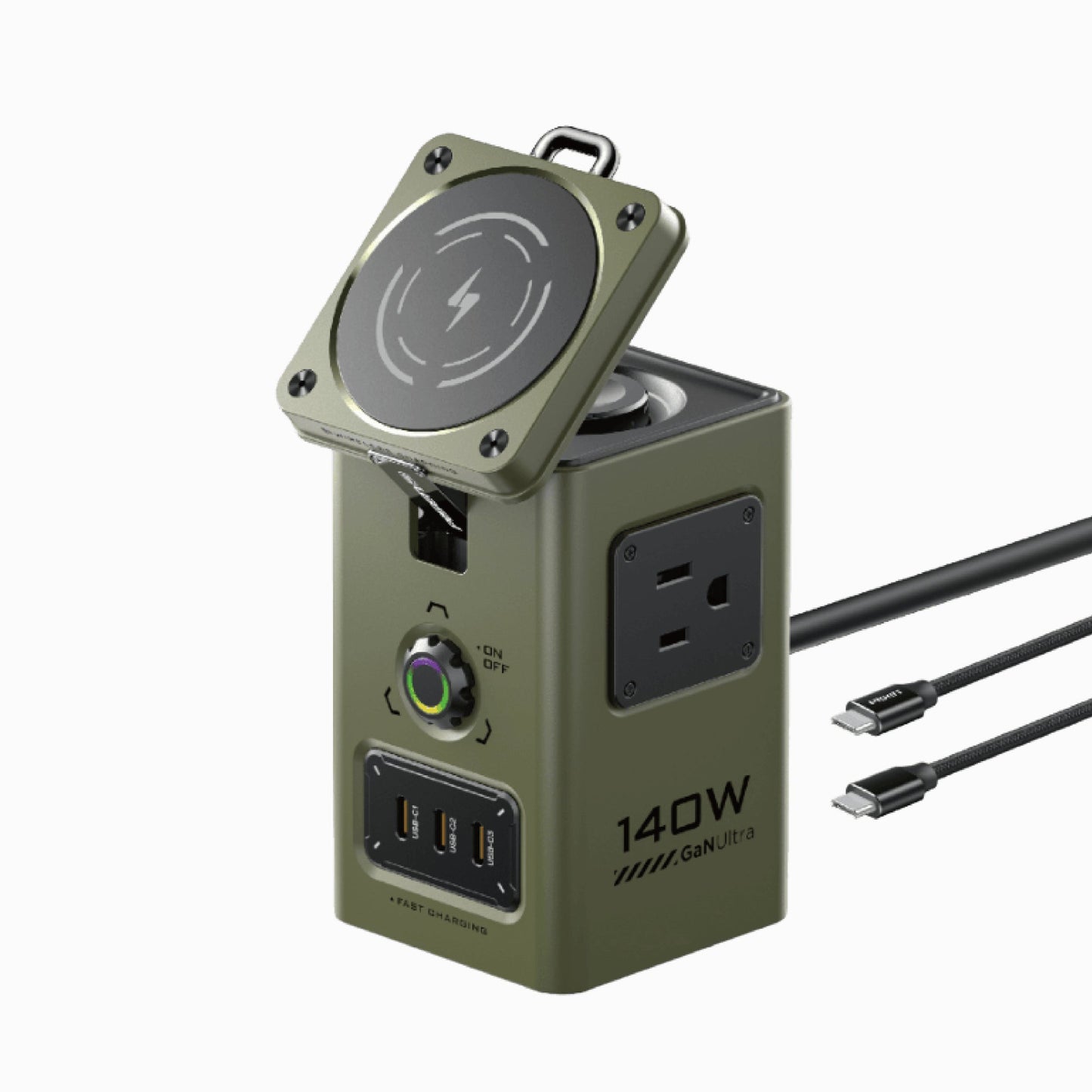 PISEN 140W GaN MagStation 8-in-1 Charging Hub – Magnetic Wireless Desktop Power Socket (KF27)