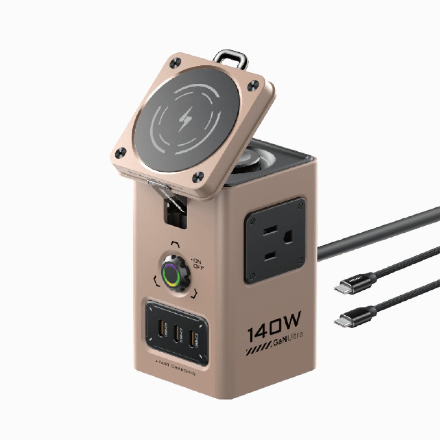 PISEN 140W GaN MagStation 8-in-1 Charging Hub – Magnetic Wireless Desktop Power Socket (KF27)