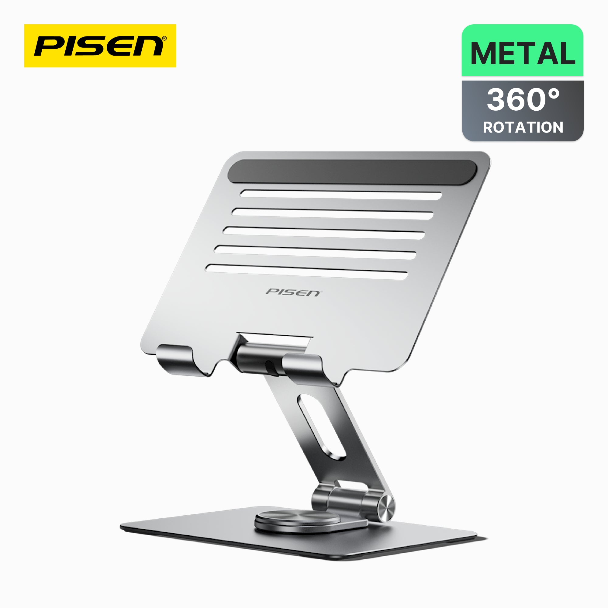 PISEN King Kong Tablet Holder – Adjustable Desk Stand for Tablets, Silver (LE-ZJ20)