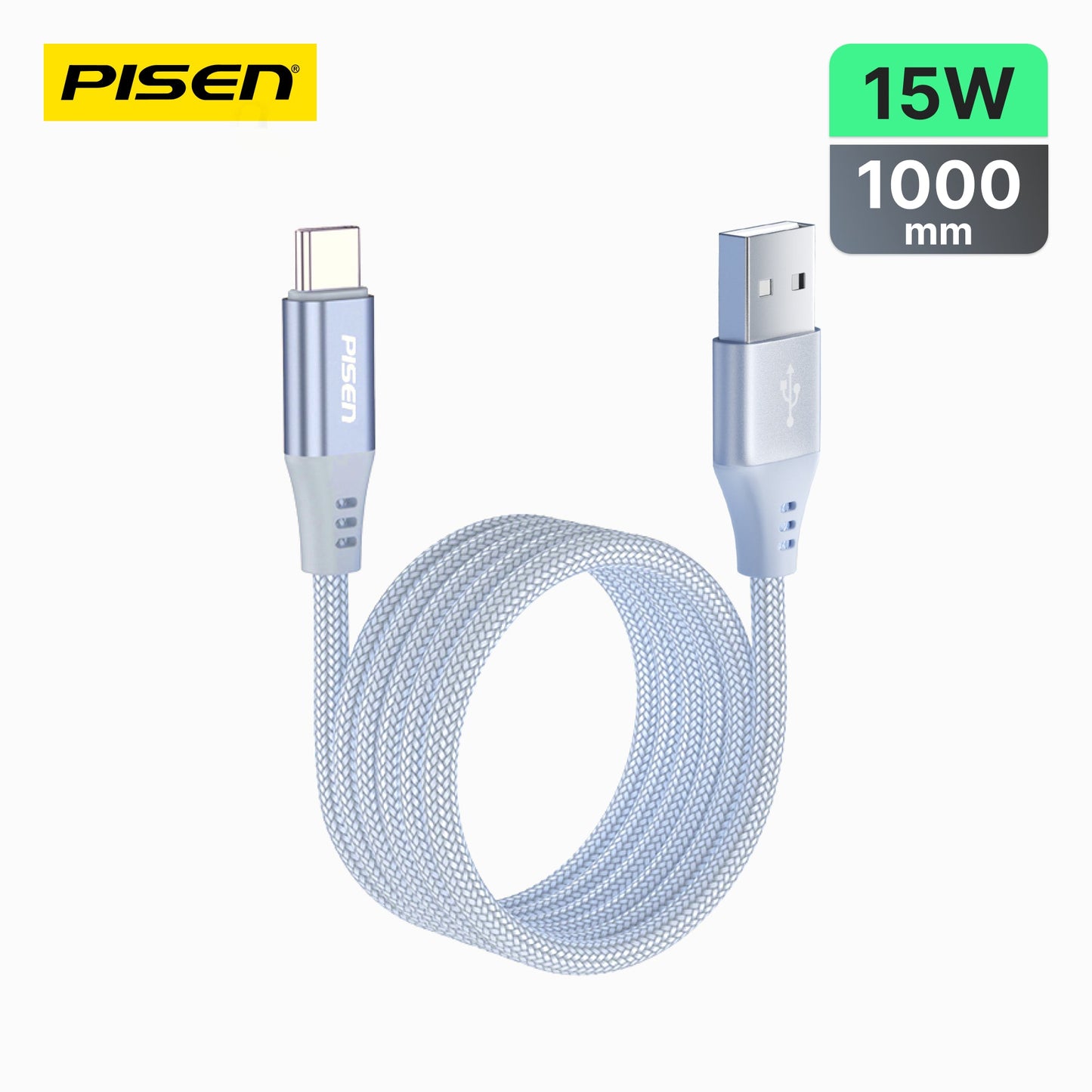 PISEN MagiPi Magloop USB-A to USB-C Cable – 15W Fast-Charging Cable with Magnetic Strap (TC-FC32-1000)