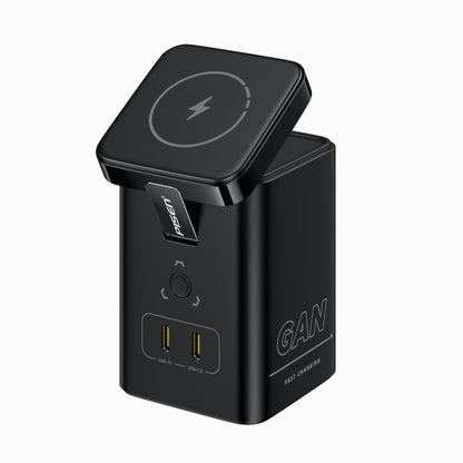 PISEN MagStation 45W GaN Desktop Charger – Magnetic Wireless & USB-C Charging Station (TP-C25)