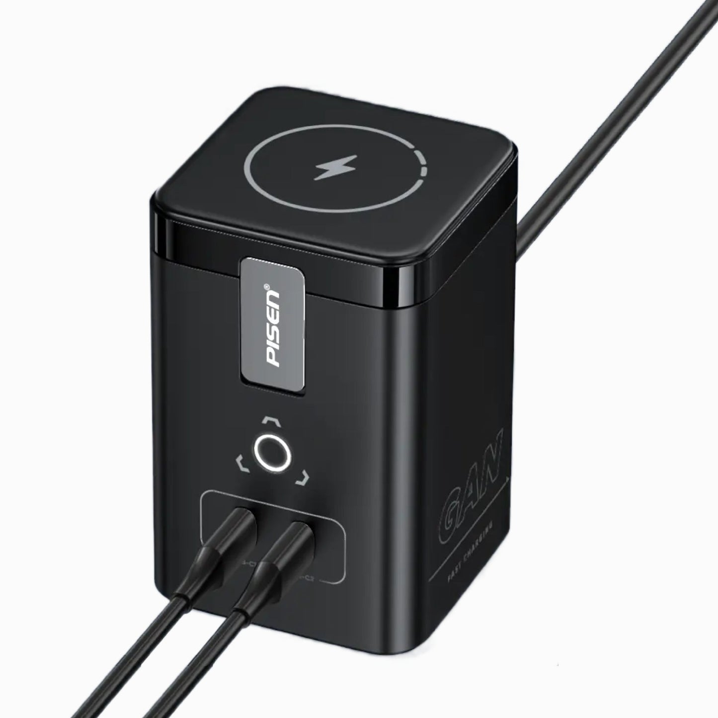 PISEN MagStation 45W GaN Desktop Charger – Magnetic Wireless & USB-C Charging Station (TP-C25)