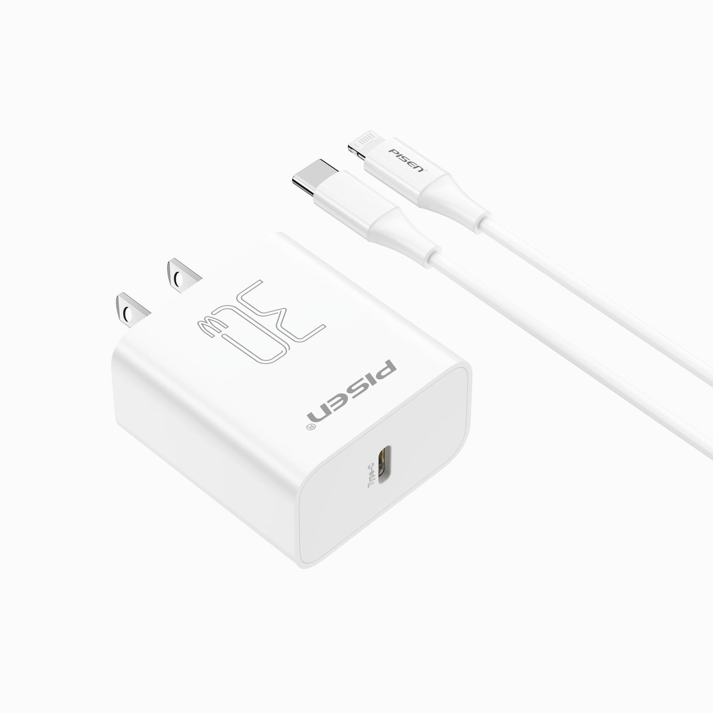 PISEN QUICK 30W USB-C Fast Wall Charger – Single-Port Power Adapter, US Plug (TP-C29)