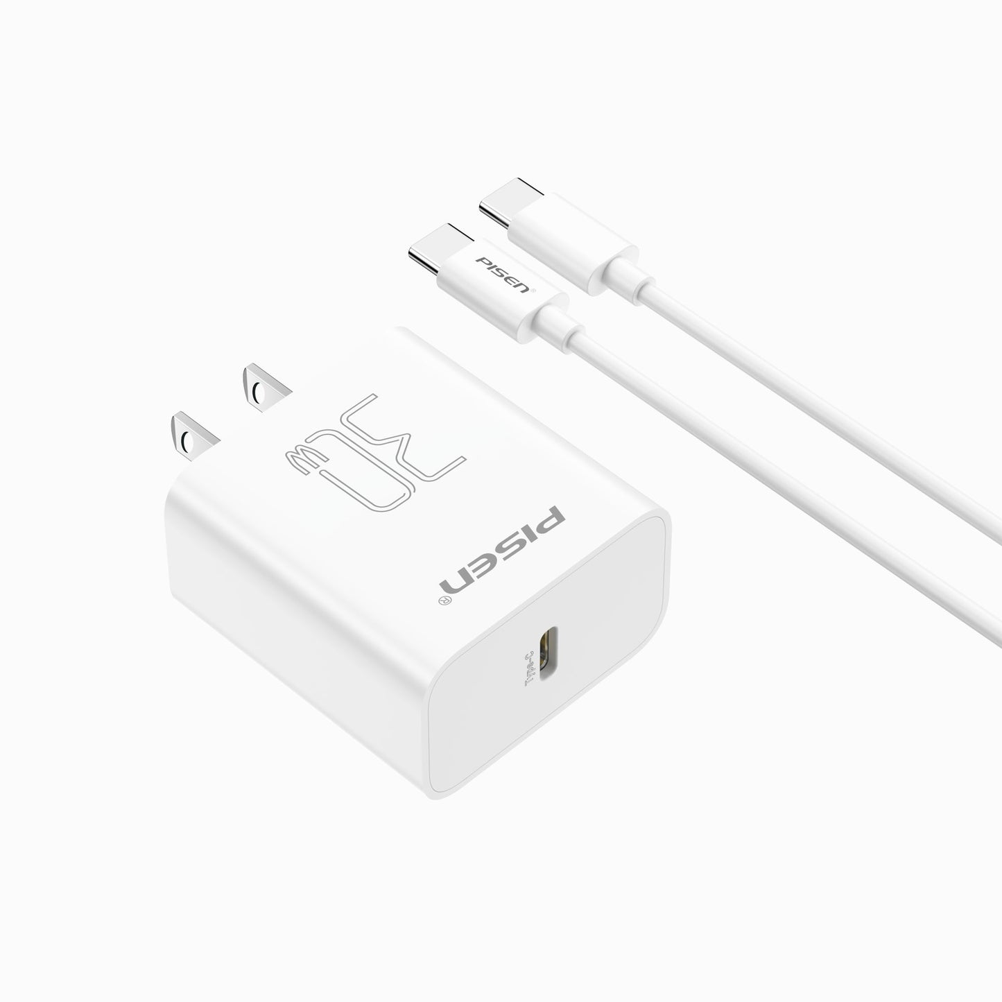 PISEN QUICK 30W USB-C Fast Wall Charger – Single-Port Power Adapter, US Plug (TP-C29)