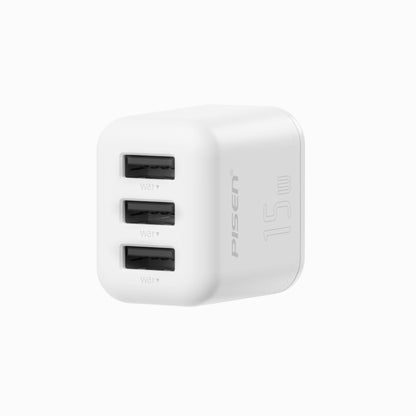 PISEN Mr White 15W 3-Port USB-A Wall Charger – Multi-Port Power Adapter, US Plug (TP-C45)
