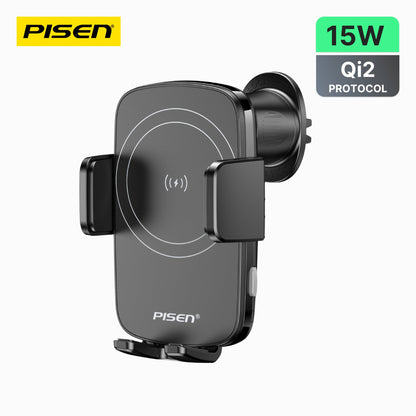 PISEN 15W Auto-Clamping Wireless Car Charger – Electric Phone Mount with Fast Charging (TP-C69)