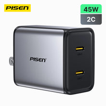 PISEN BOLT Utility 45W 2-Port GaN Fast Charger – Compact USB-C Wall Charger (TP-C65)