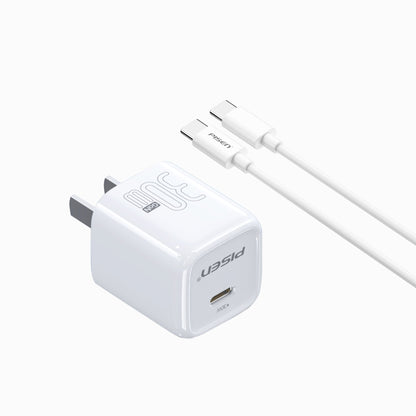 PISEN QUICK 30W GaN Pudding Charger – Single-Port USB-C Fast Wall Charger, US Plug (TP-C72)