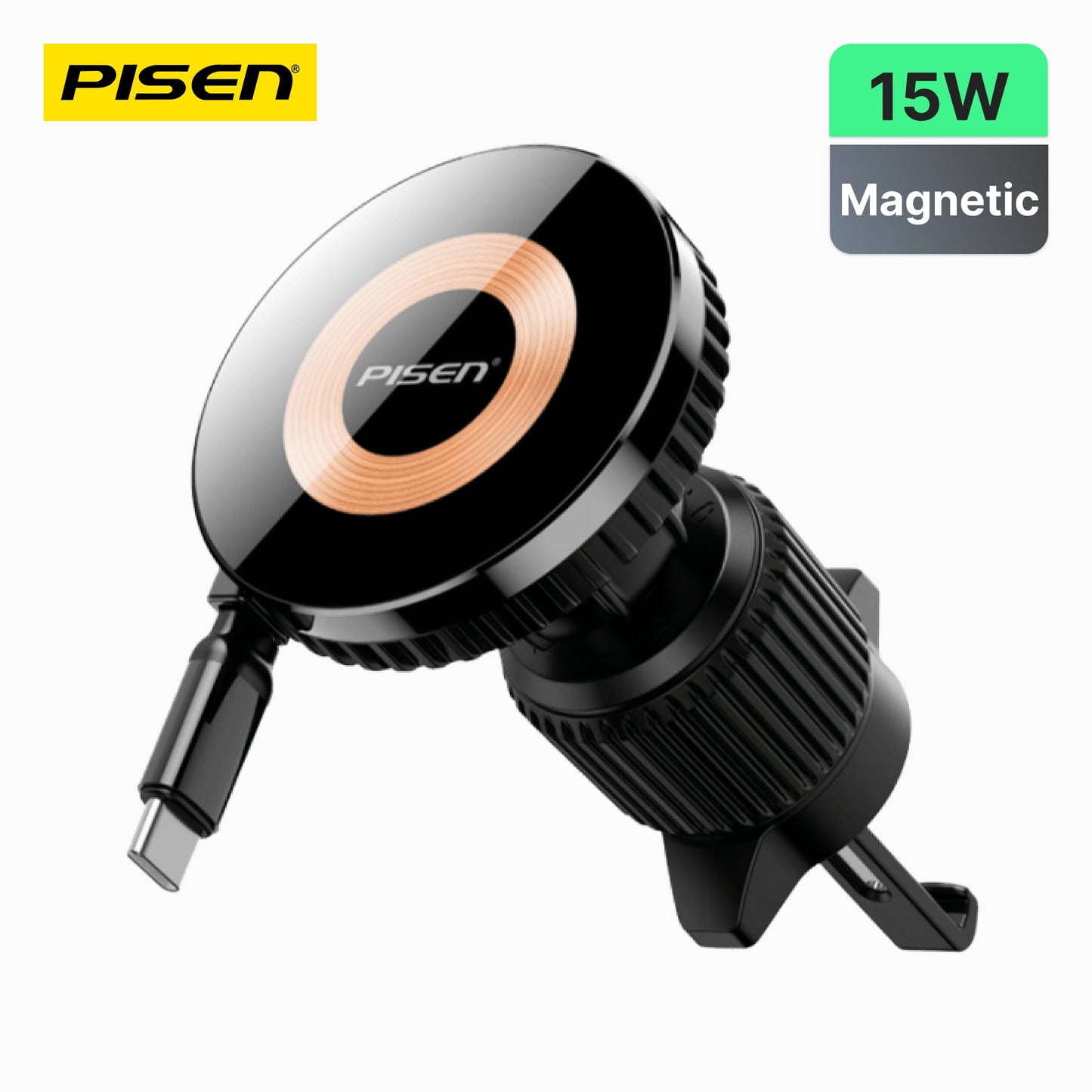 PISEN Mag Depot 15W Telescopic Wireless Car Charger – MagSafe Auto Mount (TP-C85)