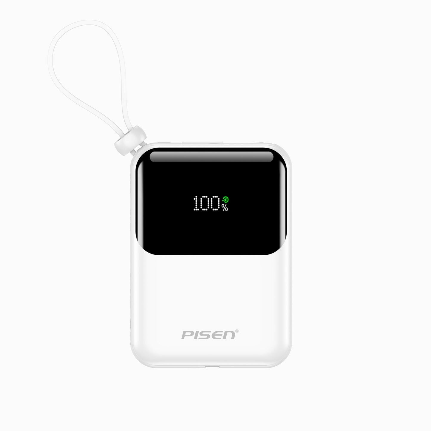 PISEN Sunny Power 22.5W Mini Power Bank 10000mAh – Compact Charger with Two Built-In Cables (TP-D096)