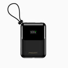PISEN Sunny Power 22.5W Mini Power Bank 10000mAh – Compact Charger with Two Built-In Cables (TP-D096)