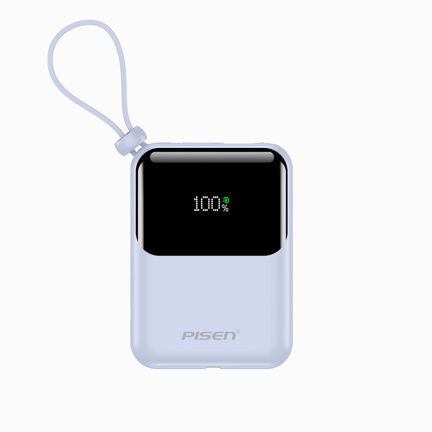 PISEN Sunny Power 22.5W Mini Power Bank 10000mAh – Compact Charger with Two Built-In Cables (TP-D096)