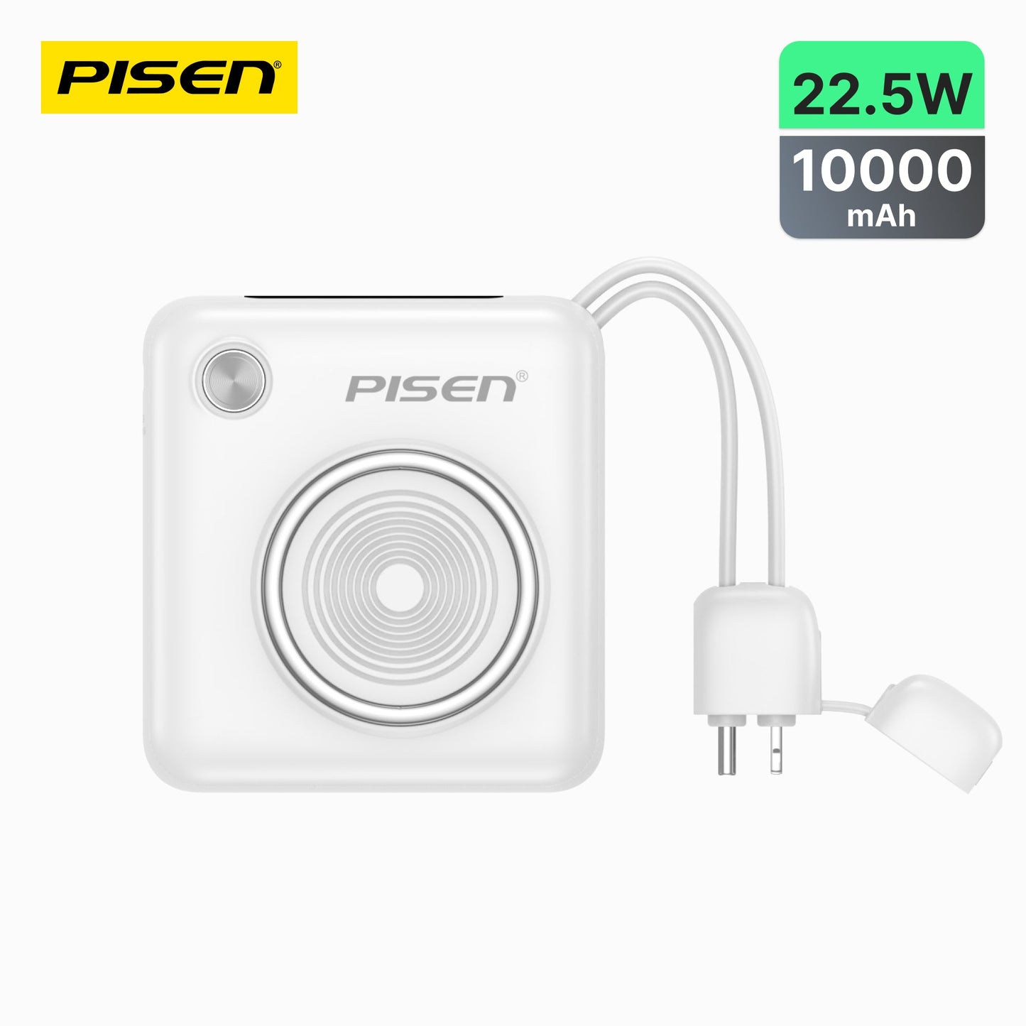 PISEN Power Depot 22.5W Power Bank 10000mAh – Fast-Charging Portable Charger (TP-D105)